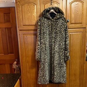 Leopard Print Faux Fur Coat